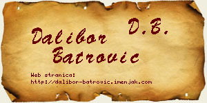 Dalibor Batrović vizit kartica